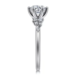 Best Gabriel & Co. Allure - 14K White Gold Round Diamond Engagement Ring