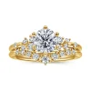 Best Gabriel & Co. Allure - 14K Yellow Gold Round Diamond Engagement Ring