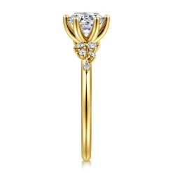 Best Gabriel & Co. Allure - 14K Yellow Gold Round Diamond Engagement Ring