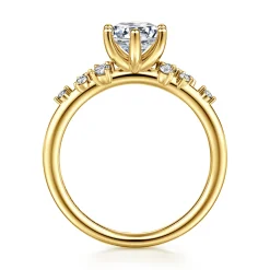 Best Gabriel & Co. Allure - 14K Yellow Gold Round Diamond Engagement Ring