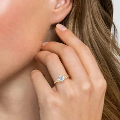 Best Gabriel & Co. Allure - 14K Yellow Gold Round Diamond Engagement Ring