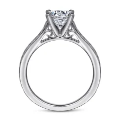 Hot Gabriel & Co. Alma - Vintage Inspired 14K White Gold Round Solitaire Engagement Ring