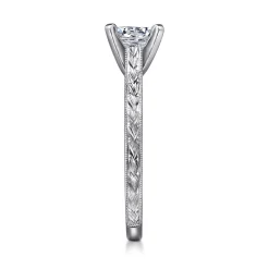 Hot Gabriel & Co. Alma - Vintage Inspired 14K White Gold Round Solitaire Engagement Ring