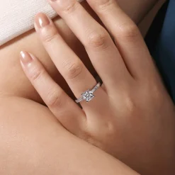 Hot Gabriel & Co. Alma - Vintage Inspired 14K White Gold Round Solitaire Engagement Ring