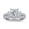 Clearance Gabriel & Co. Alta - 14K White Gold Princess Cut Three Stone Diamond Engagement Ring