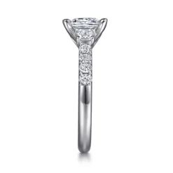 Clearance Gabriel & Co. Alta - 14K White Gold Princess Cut Three Stone Diamond Engagement Ring