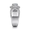 Discount Gabriel & Co. Alva - 14K White Gold Round Halo Diamond Engagement Ring