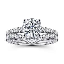 Outlet Gabriel & Co. Amabel - 14K White Gold Round Diamond Engagement Ring