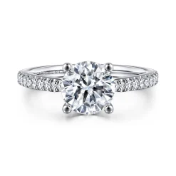 Outlet Gabriel & Co. Amabel - 14K White Gold Round Diamond Engagement Ring