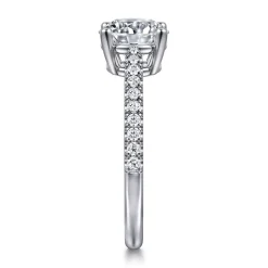 Outlet Gabriel & Co. Amabel - 14K White Gold Round Diamond Engagement Ring
