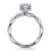 Outlet Gabriel & Co. Ama - 14K White Gold Twisted Marquise Shape Halo Diamond Engagement Ring