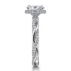 Clearance Gabriel & Co. Ama - 14K White Gold Twisted Oval Halo Diamond Engagement Ring