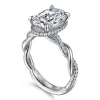 Sale Gabriel & Co. Ama - 14K White Gold Twisted Oval Halo Diamond Engagement Ring
