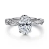 Hot Gabriel & Co. Ama - 14K White Gold Twisted Oval Halo Diamond Engagement Ring