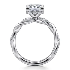 Online Gabriel & Co. Ama - 14K White Gold Twisted Princess Halo Diamond Engagement Ring