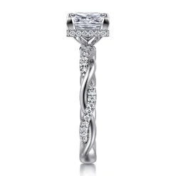 Online Gabriel & Co. Ama - 14K White Gold Twisted Princess Halo Diamond Engagement Ring