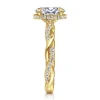 Discount Gabriel & Co. Ama - 14K Yellow Gold Twisted Oval Halo Diamond Engagement Ring