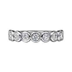 Outlet Gabriel & Co. Amalfi - 14K White Gold Bezel Set Diamond Anniversary Band - 0.75 ct
