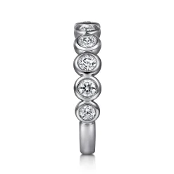 Outlet Gabriel & Co. Amalfi - 14K White Gold Bezel Set Diamond Anniversary Band - 0.75 ct