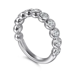 Outlet Gabriel & Co. Amalfi - 14K White Gold Bezel Set Diamond Anniversary Band - 0.75 ct