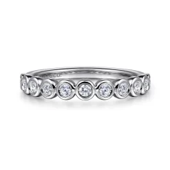 Hot Gabriel & Co. Amalfi - 14K White Gold Bezel Set Diamond Anniversary Band - 0.25 ct