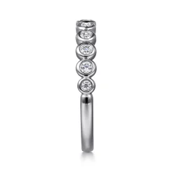 Hot Gabriel & Co. Amalfi - 14K White Gold Bezel Set Diamond Anniversary Band - 0.25 ct