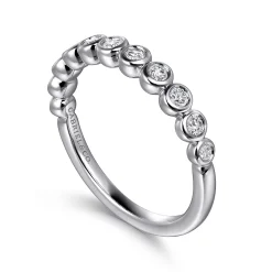 Hot Gabriel & Co. Amalfi - 14K White Gold Bezel Set Diamond Anniversary Band - 0.25 ct