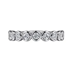 Best Gabriel & Co. Amalfi - 14K White Gold Bezel Set Diamond Anniversary Band - 0.5 ct