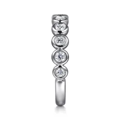 Best Gabriel & Co. Amalfi - 14K White Gold Bezel Set Diamond Anniversary Band - 0.5 ct
