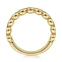 Best Gabriel & Co. Amalfi - 14K Yellow Gold Bezel Diamond Anniversary Band - 0.75 ct