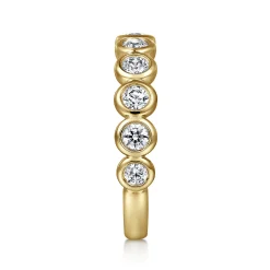 Best Gabriel & Co. Amalfi - 14K Yellow Gold Bezel Diamond Anniversary Band - 0.75 ct