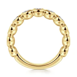 New Gabriel & Co. Amalfi - 14K Yellow Gold Bezel Set Diamond Anniversary Band - 1 ct
