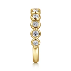Sale Gabriel & Co. Amalfi - 14K Yellow Gold Bezel Set Diamond Anniversary Band - 0.5 ct