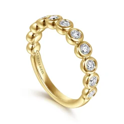 Sale Gabriel & Co. Amalfi - 14K Yellow Gold Bezel Set Diamond Anniversary Band - 0.5 ct