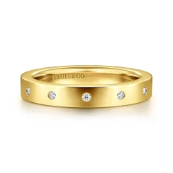 Best Gabriel & Co. Amarelle - 14K Yellow Gold Flush Set Diamond Eternity Band - 0.09 ct
