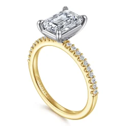Online Gabriel & Co. Amata - 14K White and Yellow Gold Emerald Cut Diamond Engagement Ring