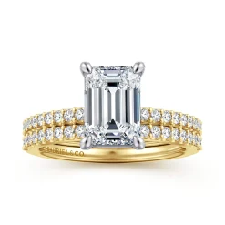 Online Gabriel & Co. Amata - 14K White and Yellow Gold Emerald Cut Diamond Engagement Ring