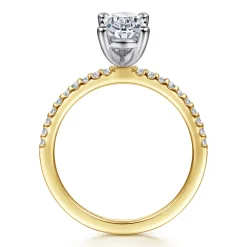 Outlet Gabriel & Co. Amata - 14K White and Yellow Gold Oval Diamond Engagement Ring