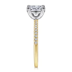Outlet Gabriel & Co. Amata - 14K White and Yellow Gold Oval Diamond Engagement Ring