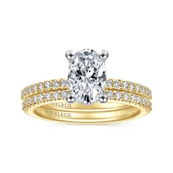 Outlet Gabriel & Co. Amata - 14K White and Yellow Gold Oval Diamond Engagement Ring