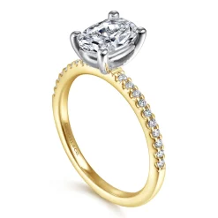 Outlet Gabriel & Co. Amata - 14K White and Yellow Gold Oval Diamond Engagement Ring