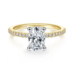 Outlet Gabriel & Co. Amata - 14K White and Yellow Gold Oval Diamond Engagement Ring