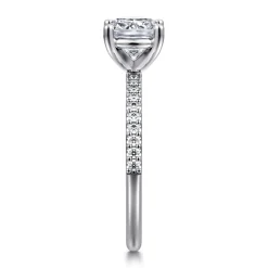 New Gabriel & Co. Amata - 14K White Gold Cushion Cut Diamond Engagement Ring