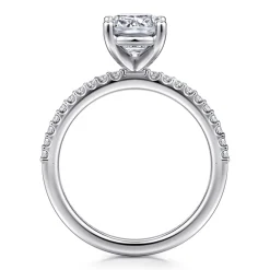 New Gabriel & Co. Amata - 14K White Gold Cushion Cut Diamond Engagement Ring