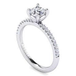 Gabriel & Co. Amata - 14K White Gold Cushion Cut Diamond Engagement Ring