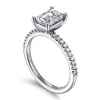 Clearance Gabriel & Co. Amata - 14K White Gold Emerald Cut Diamond Engagement Ring