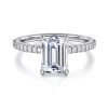 Clearance Gabriel & Co. Amata - 14K White Gold Emerald Cut Diamond Engagement Ring