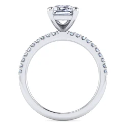 Clearance Gabriel & Co. Amata - 14K White Gold Emerald Cut Diamond Engagement Ring