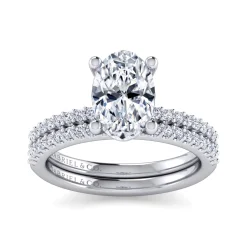 Discount Gabriel & Co. Amata - 14K White Gold Oval Diamond Engagement Ring