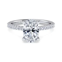 Discount Gabriel & Co. Amata - 14K White Gold Oval Diamond Engagement Ring